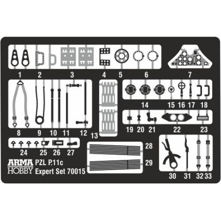 PZL Plastikflugzeugmodell P.11c Experte Set 1/72 | Scientific-MHD