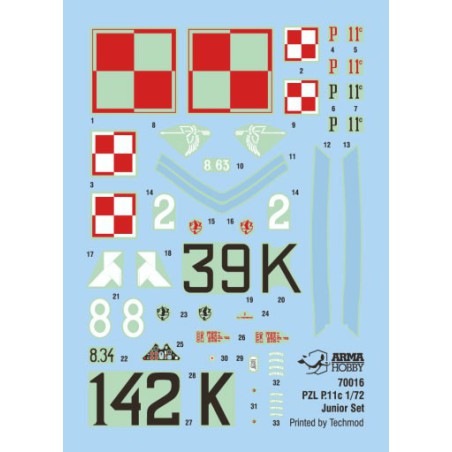 PZL Kunststoffebene Modell P.11c Junior Set 1/72 | Scientific-MHD