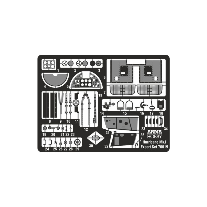 Maquette d'avion en plastique Hurricane Mk I Expert set 1/72