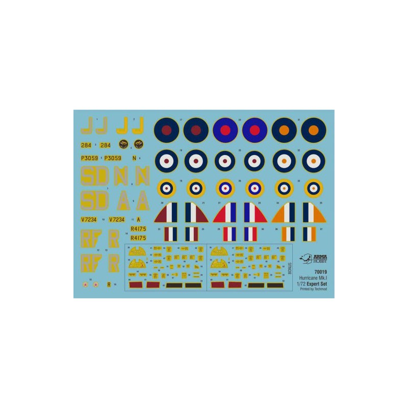 Maquette d'avion en plastique Hurricane Mk I Expert set 1/72