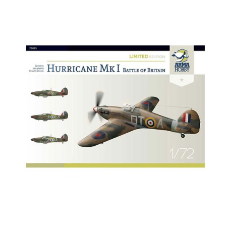 Hurricane plastic plane model MK I Navy Battle of Britain 1/72 | Scientific-MHD