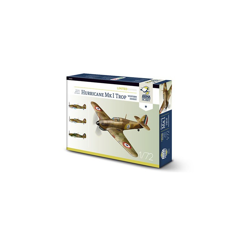 Maquette d'avion en plastique Hurricane Mk I trop French Limited Edition 1/72