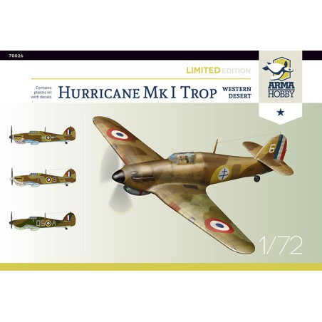 Maquette d'avion en plastique Hurricane Mk I trop French Limited Edition 1/72