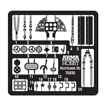 Maquette d'avion en plastique Hurricane Mk IIc Expert set 1/72