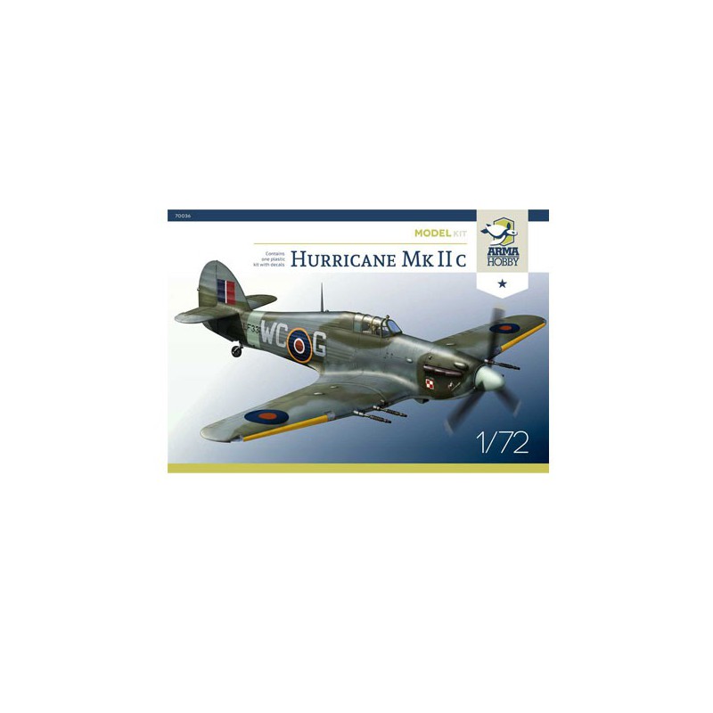 Maquette d'avion en plastique Hurricane Mk IIc Model kit 1/72