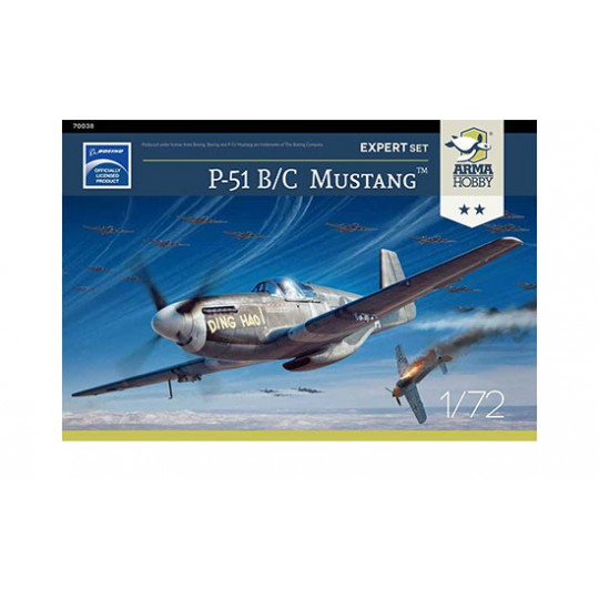 Heller – Maquette Mustang P-51 – 1/72 – 53 Pièces – Kit Complet Avec Colle, Peintures Et Pinceau – Dès 14 Ans