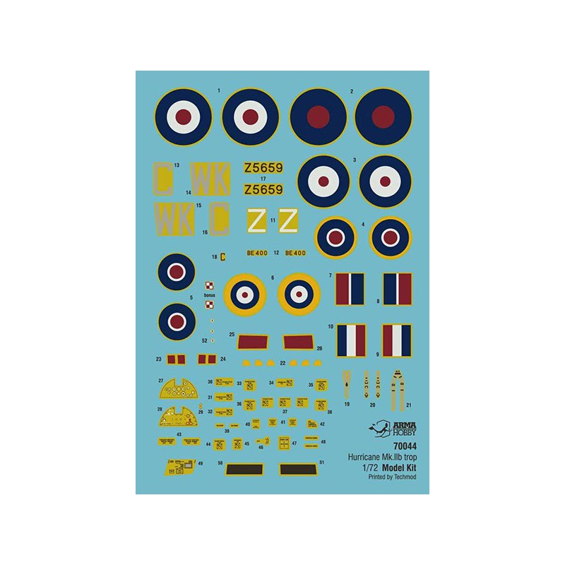 Maquette d'avion en plastique Hurricane Mk II b trop Model Kit 1/72 Maquette d'avion en plastique Hurricane Mk II b trop Model Kit 1/72