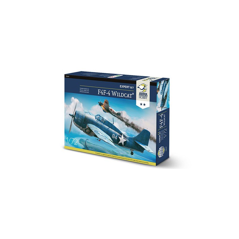 Maquette d'avion en plastique F4F-4 Wildcat Expert Set 1/72