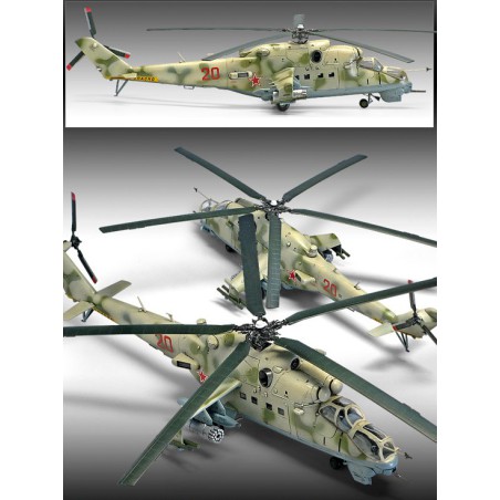 Maquette d'hélicoptère en plastique Mi-24V/VP Hind E 1/72