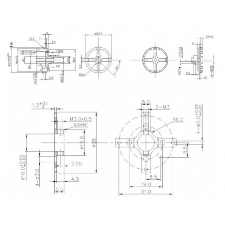 Draft electric motor DM2203 KV1600 engine | Scientific-MHD