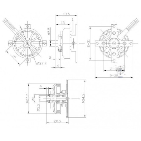 Draft electric motor DM2203 KV1600 engine | Scientific-MHD