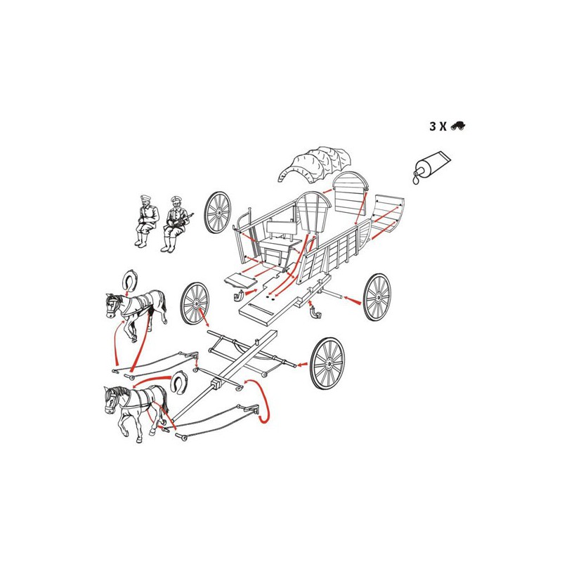 Figurine German Wagon WWI 1/72