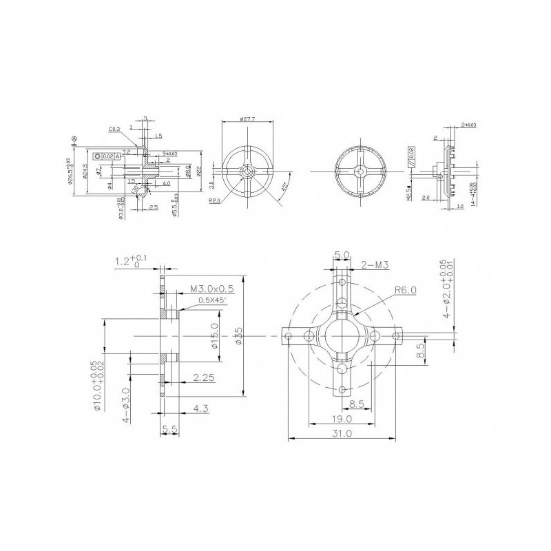 Moteur électrique radiocommandé Moteur DM2203 Kv2100