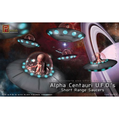 Modèle de science-fiction en plastique Alpha Centuri UFO (2 pieces)