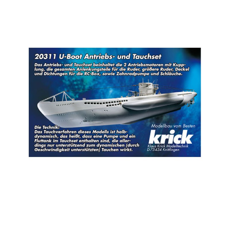 Bateau électrique radiocommandé MOTORISATION U-BOOT