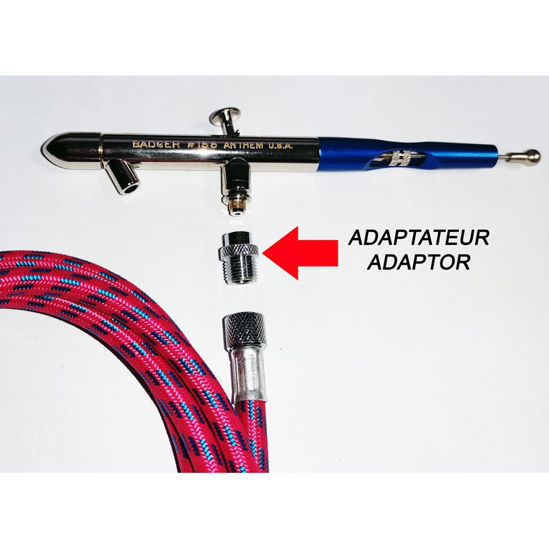 Tuyau Flexible Pour Aérographe Et Compresseur - Raccords Rapides - 180 Cm - Bleu