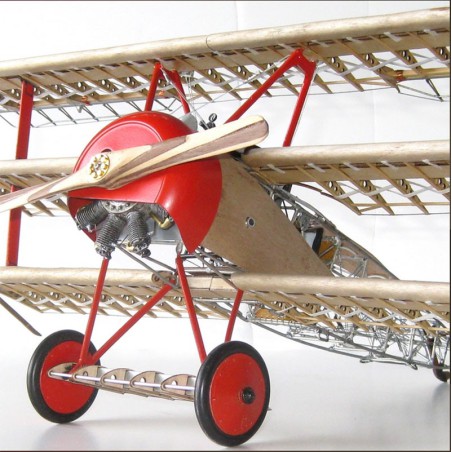 Maquette d'avion en bois FOKKER DR1 1/16