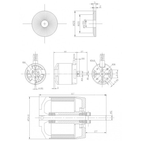 Draft electric motor DM4330 KV340 engine | Scientific-MHD