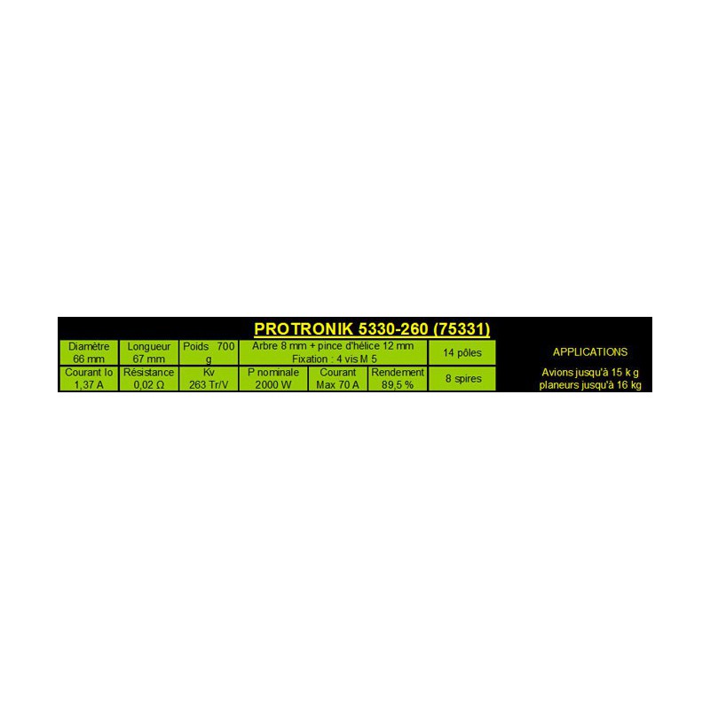 Moteur électrique radiocommandé Moteur DM5330 Kv260