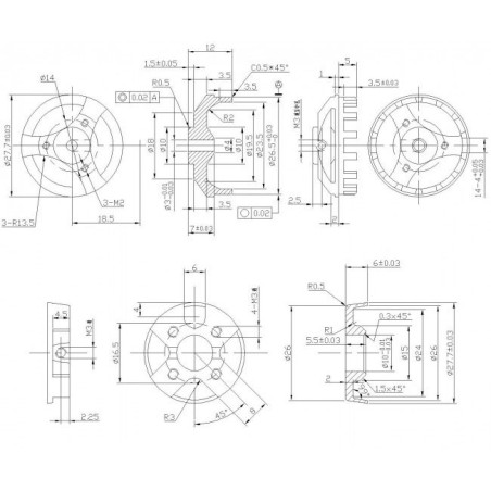 Draft electric motor DM2210 KV1100 engine | Scientific-MHD