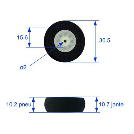 Eingebettete Accessoire Ultra-leichterer Schaumräder 30 mm | Scientific-MHD