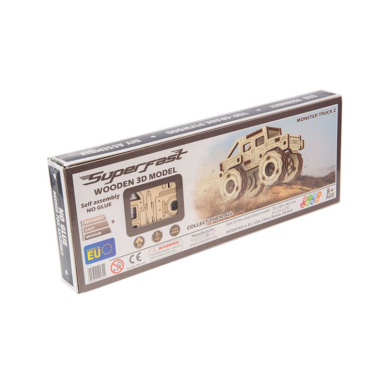 Puzzle 3D mécanique facile pour maquette Monster Truck 2 Superfast Puzzle 3D mécanique facile pour maquette Monster Truck 2 Superfast