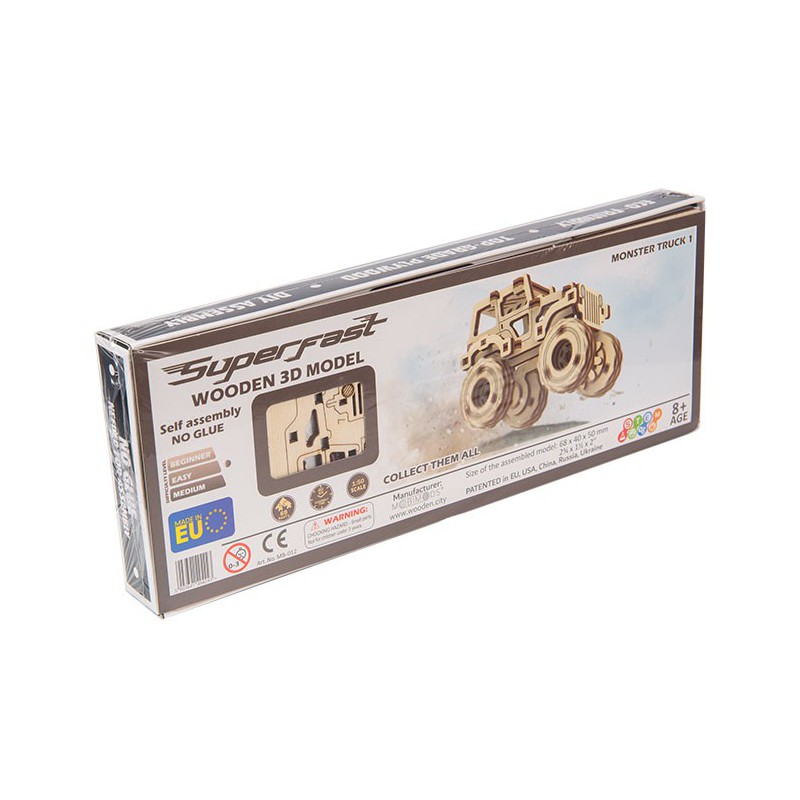 Puzzle 3D mécanique facile pour maquette Monster Truck 1 Superfast Puzzle 3D mécanique facile pour maquette Monster Truck 1 Superfast
