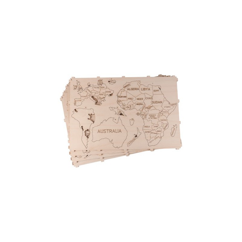 Puzzle 3D mécanique facile pour maquette Carte du monde L