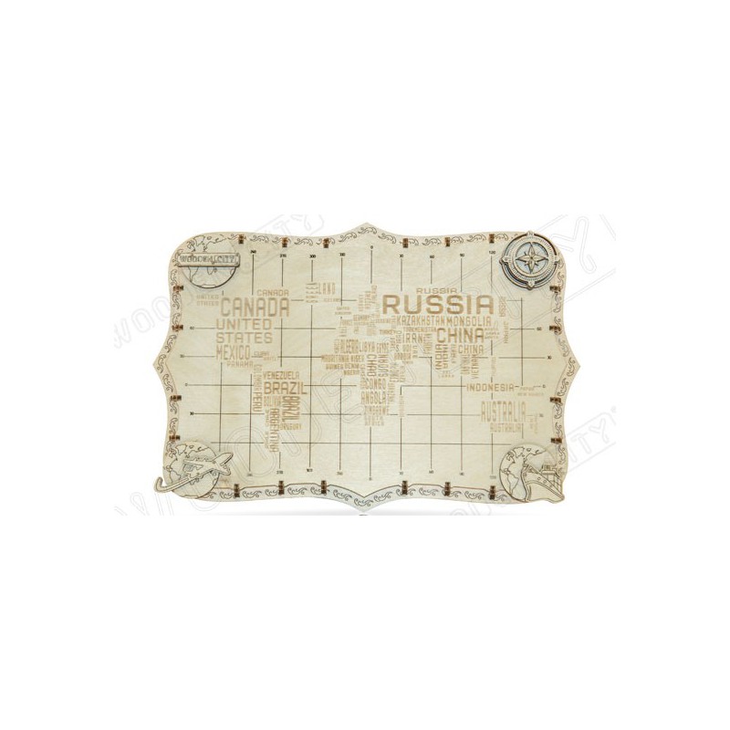 Puzzle 3D mécanique facile pour maquette Carte du monde Expédition série mots Puzzle 3D mécanique facile pour maquette Carte du monde Expédition série mots