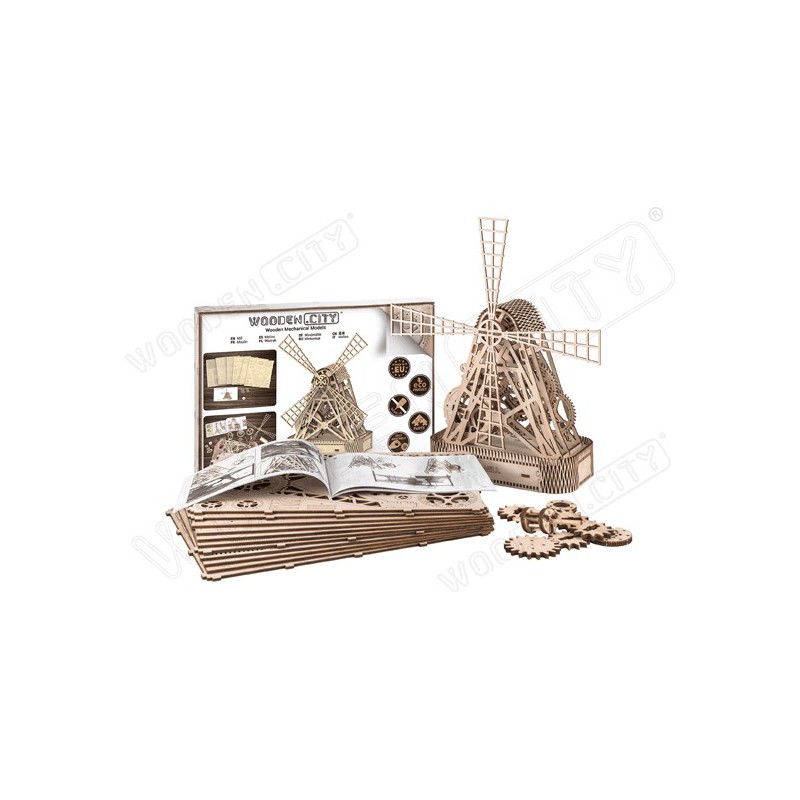 Puzzle 3D mécanique intermédiaire pour maquette Moulin Puzzle 3D mécanique intermédiaire pour maquette Moulin