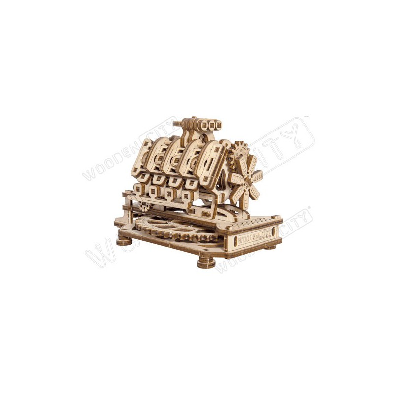 Puzzle 3D mécanique intermédiaire pour maquette Moteur V8