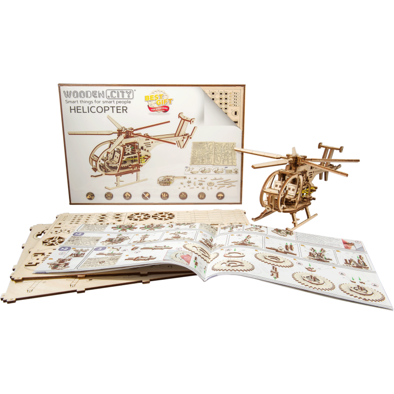 Puzzle 3D mécanique intermédiaire pour maquette Hélicoptère