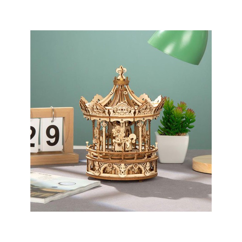 Puzzle 3D mécanique intermédiaire pour maquette Le carrousel romantique musical Puzzle 3D mécanique intermédiaire pour maquette Le carrousel romantique musical