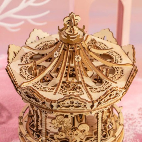Puzzle 3D mécanique intermédiaire pour maquette Le carrousel romantique musical