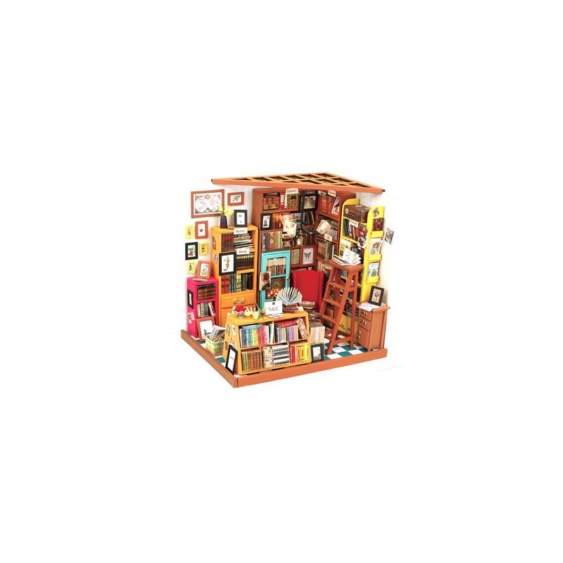 Puzzle 3D mécanique intermédiaire pour maquette La bibliothèque de Sam