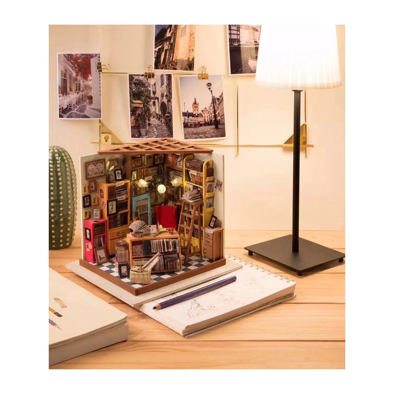 Puzzle 3D mécanique intermédiaire pour maquette La bibliothèque de Sam