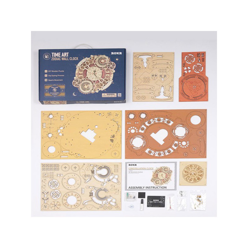 Puzzle 3D mécanique intermédiaire pour maquette Horloge Zodiacale