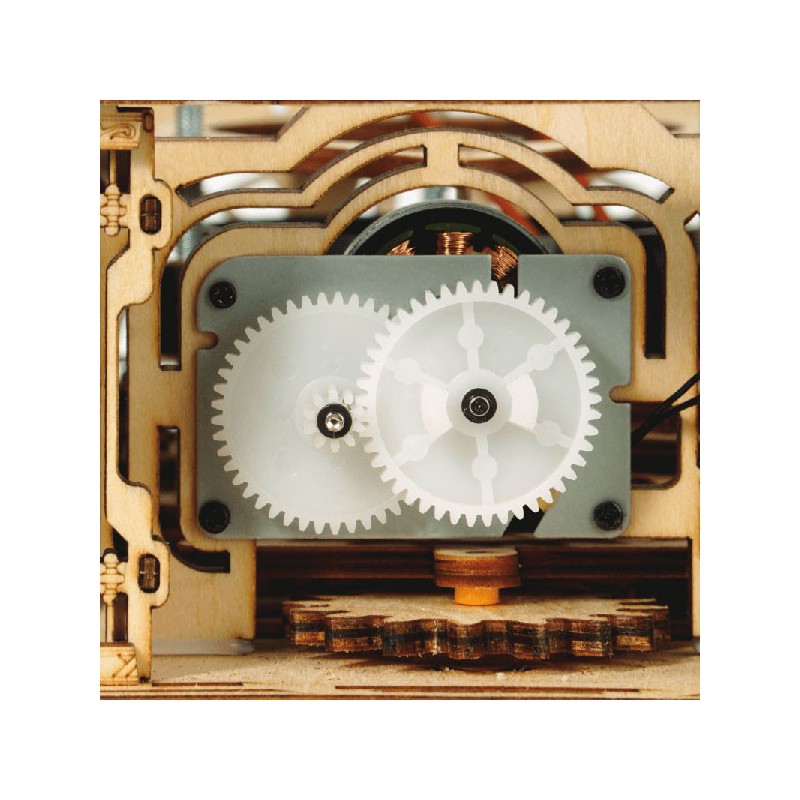 Puzzle 3D mécanique intermédiaire pour maquette Le Gramophone à manivelle