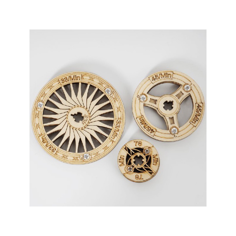 Puzzle 3D mécanique intermédiaire pour maquette Le Gramophone à manivelle