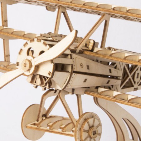 Puzzle 3D mécanique facile pour maquette Avion Triplan Robotime