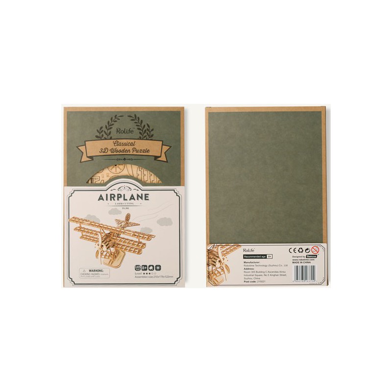 Puzzle 3D mécanique facile pour maquette Avion Triplan Robotime