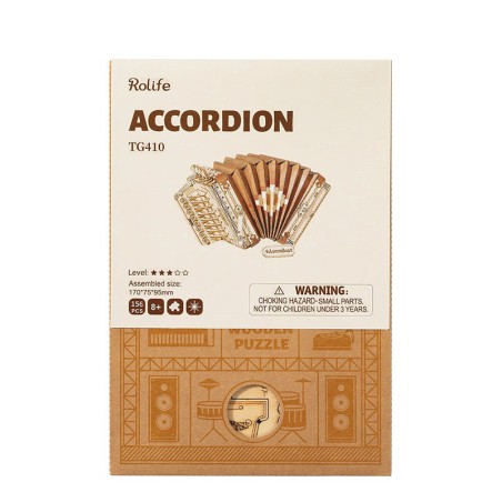 Easy mechanical 3D puzzle for model the accordion | Scientific-MHD