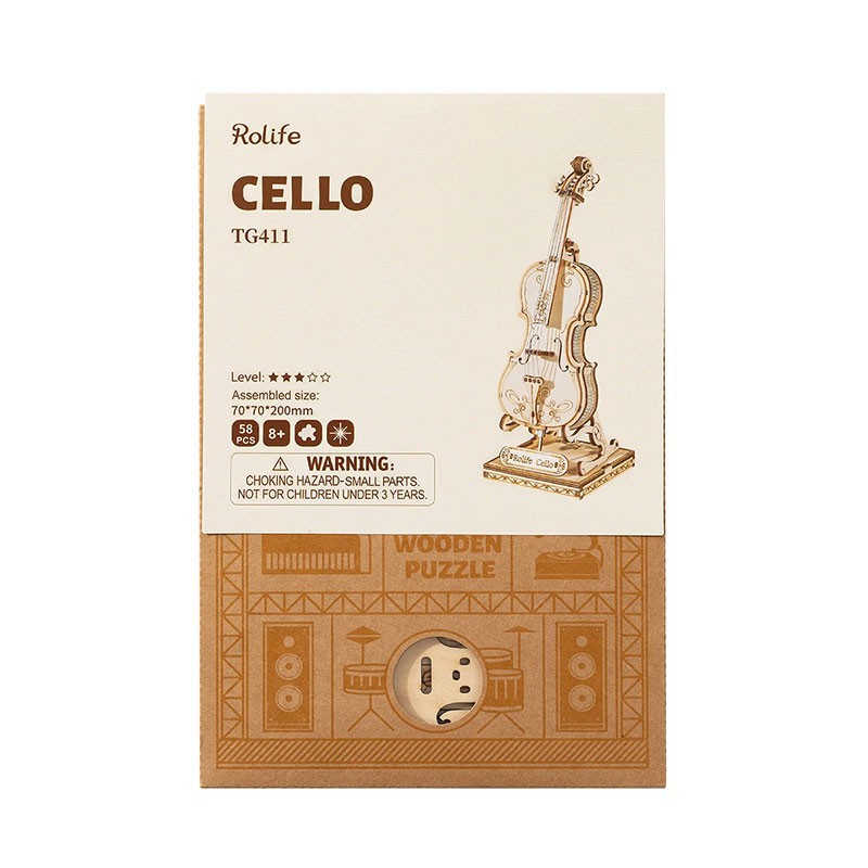 Puzzle 3D mécanique facile pour maquette Le violoncelle Puzzle 3D mécanique facile pour maquette Le violoncelle