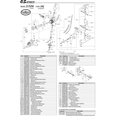 Moteur thermique radiocommandé 21 XM OUTBOARD