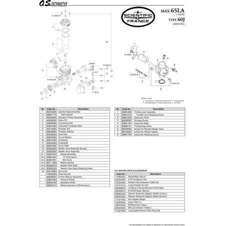 Moteur thermique radiocommandé 65 LA