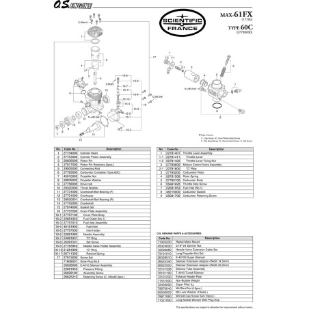 Moteur thermique radiocommandé 61 FX