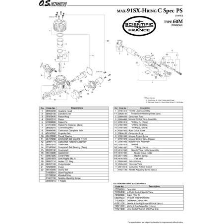 Moteur thermique radiocommandé 91 SX-H C-SP