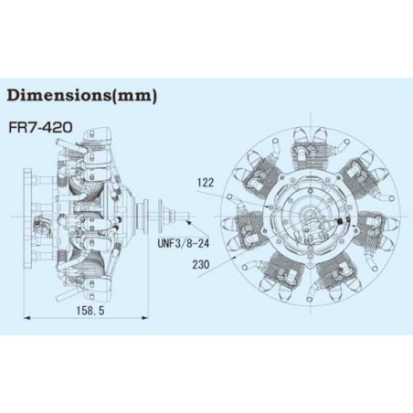 Moteur thermique radiocommandé FR7-420SIRIUS 7