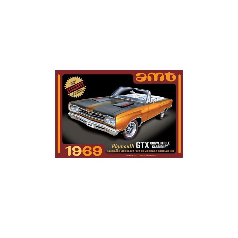 Maquette de voiture en plastique 1969 Plymouth GTX Convertible 1/25