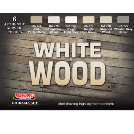 Acrylic paint set 6 light wood / white wood | Scientific-MHD